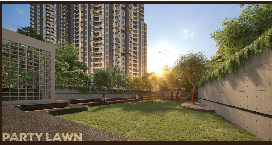 Landscaped garden at Mangalam Momento Moshi